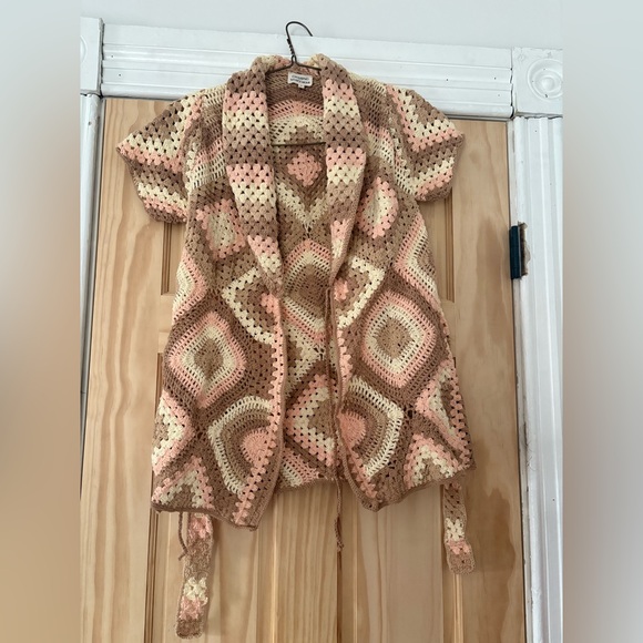 Chasing Unicorns Blues Before Sunrise Crochet Robe Dress S/M - Picture 2 of 8